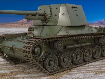 Tank Type 3 Ho Ni III Japan Vray 3D model