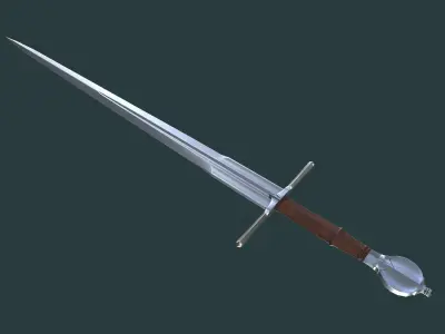 Albion Viceroy Medieval Sword PBR game ready Low-poly 3D model