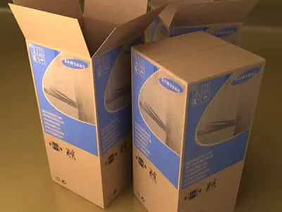 Photorealistic Cardboard Box High Res 3D model