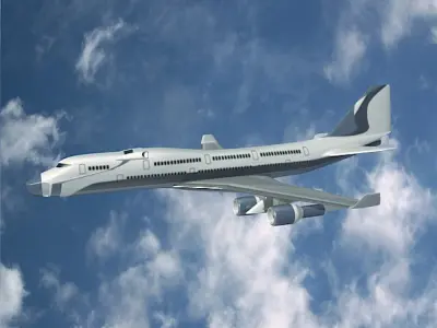 Futuristic commercial jet concept 3D model
