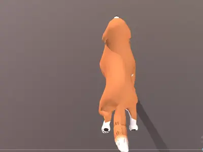 Dog Running Cycle Chubby Orange DOg 3D model