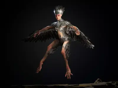 Harpy Low-poly 3D model