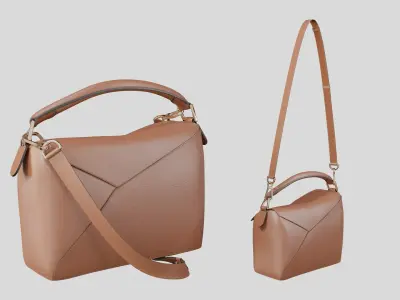LOEWE Small Puzzle Edge bag Tan 3D model