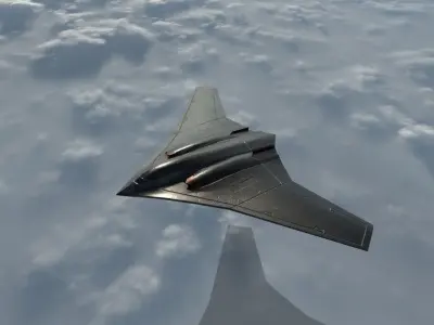 stealth bomber Low-poly 3D model