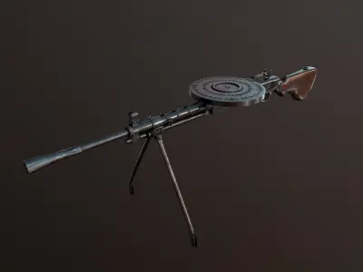 DP-28 Light Machine Gun PBR Low-poly 3D model