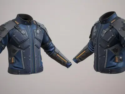 Sci-Fi Jacket P04 Low-poly 3D model