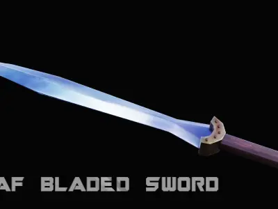 Leaf - Bladed Sword Low-poly 3D model