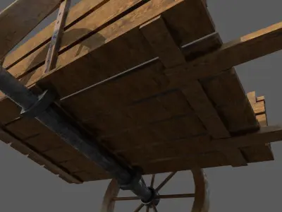 carriage vintage low poly Low-poly 3D model