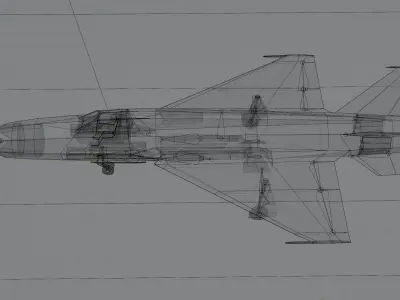 Mikoyan-Gurevich MIG-X21 Fishbone Low-poly 3D model
