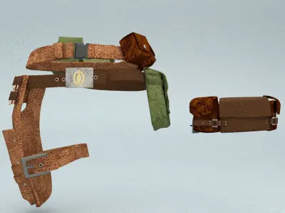 laos Game Military Belt Low-poly 3D model
