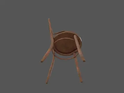 Old Wooden Chair Low-poly Free low-poly 3D model