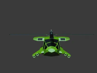 space sci-fi fighters Low-poly 3D model