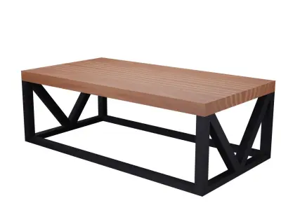 Wood Coffee Table Free low-poly 3D model