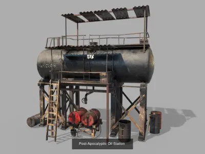 Set Of Post-Apocalyptic Objects 3D Model Collection