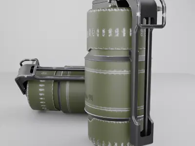 Realistic Frag Grenade PBR Low Poly Game Ready 3D Model Low-poly 3D model