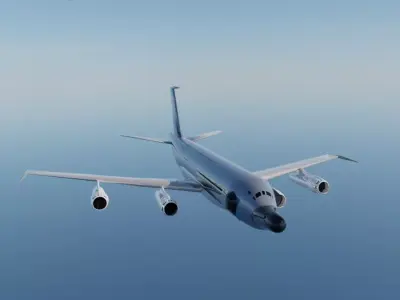 RC-135S Style Military Jet - Custom 1950s Transport Low-poly 3D model