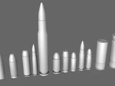 Munition Collection different bullets 3D model
