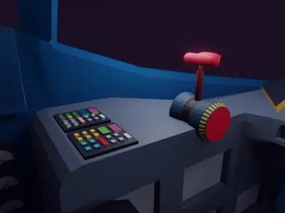 Spaceship Cockpit for VR Free low-poly 3D model