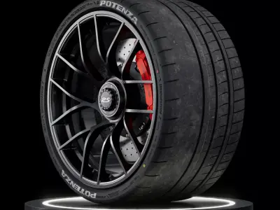 Bridgestone Potenza Race 305 30 ZR20 3D model