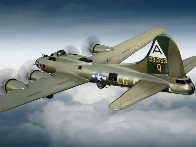 Boeing B-17 Super Fortress Bomber 3D model
