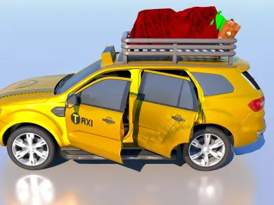 High-Poly 3D Taxi Model - Detailed for Professionals 3D model