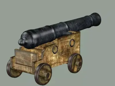 Vintage Cannon Mortar Low-poly 3D Model Low-poly 3D model