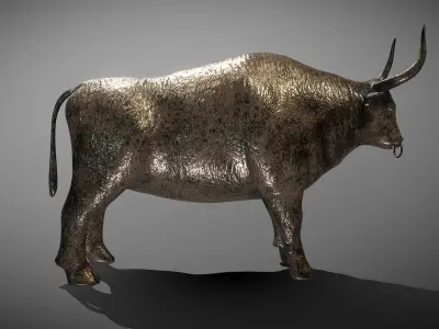 Bull Bronze Statue Low-poly 3D model