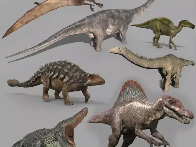 Dino Extra Pack 8K - fully animated 3D model