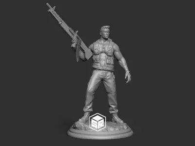 Soldier man with gun 3D print model