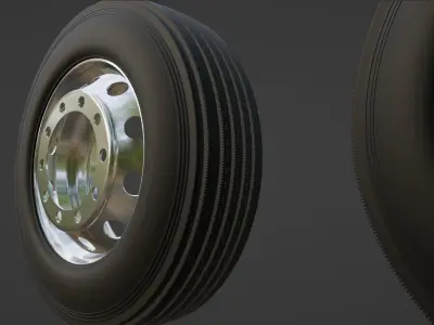 Wheel rims with truck tires 10 knots Free 3D model