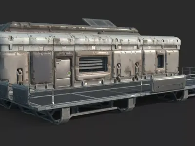 Future sci-fi style outpost battle house 3D model