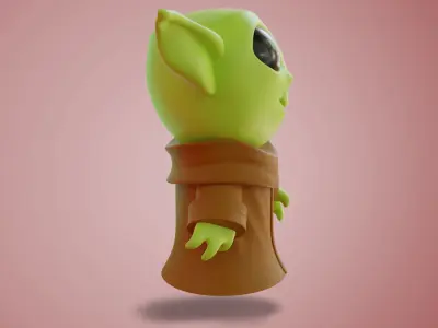 Baby Yoda 3d low poly model Low-poly 3D model