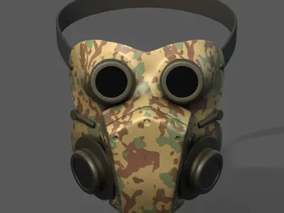 Mask helmet scifi military combat  Low-poly 3D model