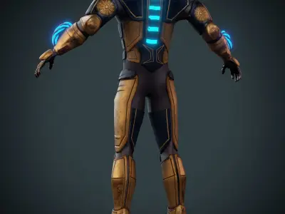  Sci Fi Body Armor Low-poly 3D model