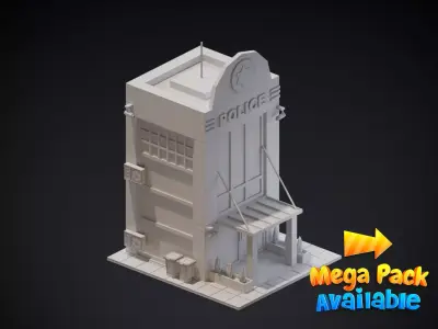 Police Station Free low-poly 3D model