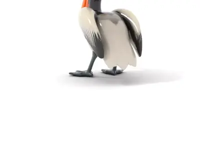 Cartoon Pelican Character D Model Pack Low-poly 3D model