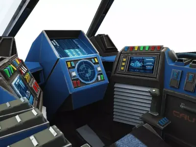 Space fighter Cockpit - Starfighter Hades MK2 Low-poly 3D model