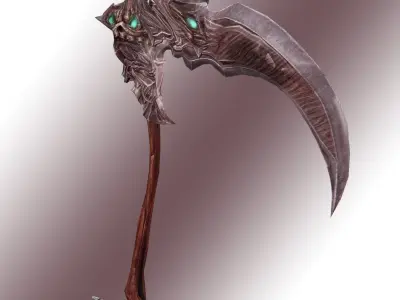 Fantasy Scythe Reaper Weapon Low-poly 3D model