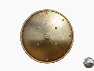 Shield 1 - Gold Low-poly 3D model