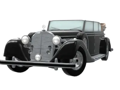 Mercedes 770k Grosser low poly gameready Low-poly 3D model