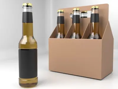 Beverage Branding Package No1 6Pack Low-poly 3D model