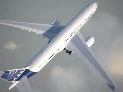 Airbus a330-300 with interior 3D model