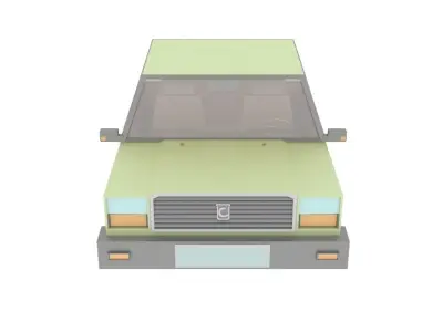 Cartoon Green Car Free low-poly 3D model