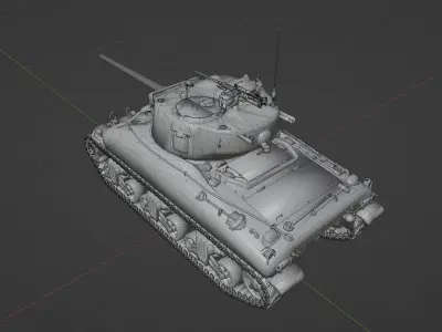 M4 A1 76 W Sherman Low-poly 3D model
