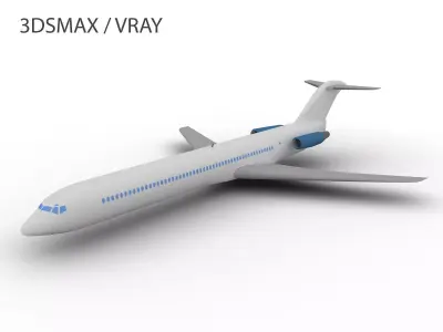 MCDONELL DOUGLAS MD-80 Low-poly 3D model