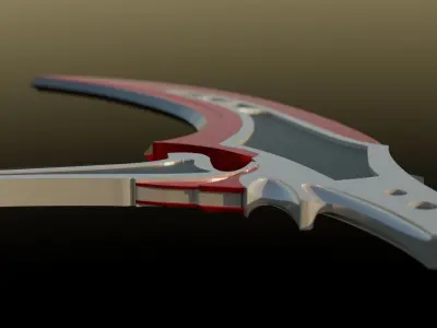 Scythe sacrificial axe Low-poly 3D model