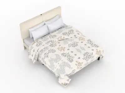 king bed Low-poly 3D model buy