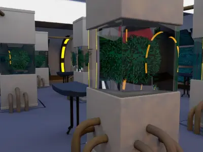 Scifi laboratory - low poly Low-poly 3D model