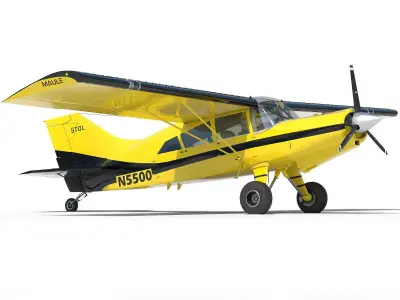 Maule light aircraft with interior 3D model