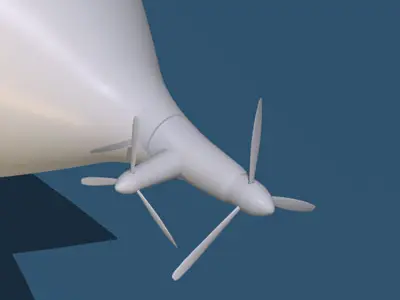 Zeppelin airship flying in sky 3D model